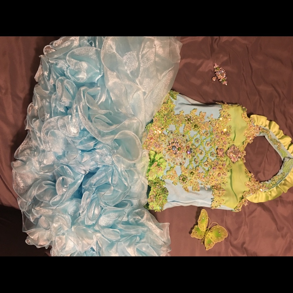 Little girls glitz pageant dress
